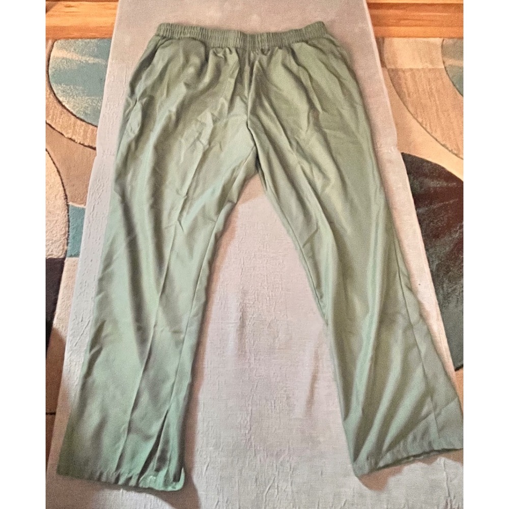 Woman Within Olive Green Elastic Waist Wide Leg Pants Tall 28W